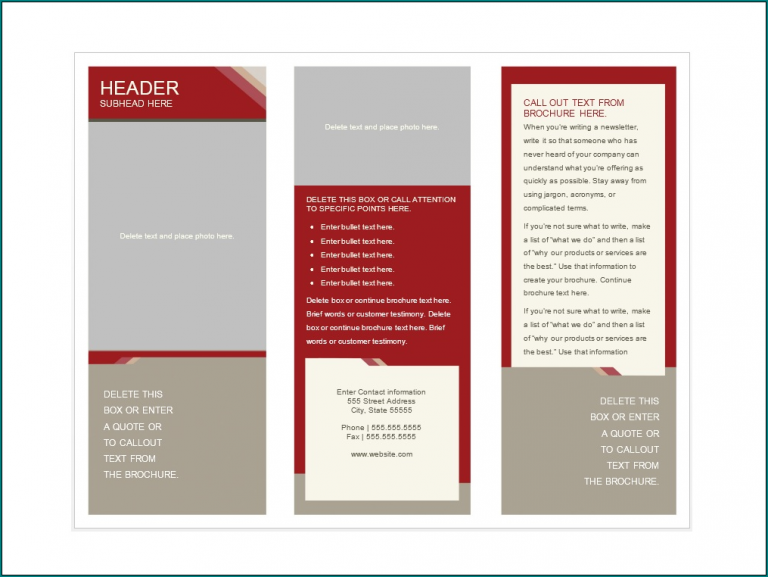 Leaflet Template Word Sample x