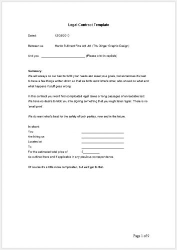 √ Free Editable Legally Binding Contract Template