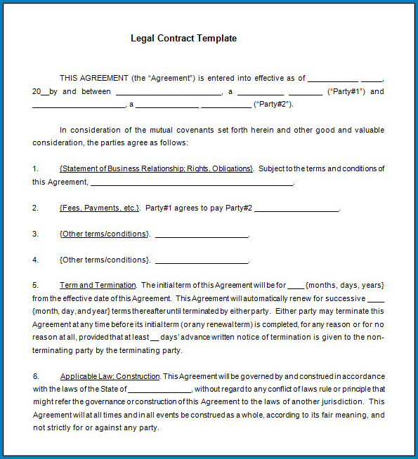  Free Editable Legally Binding Contract Template Templateral