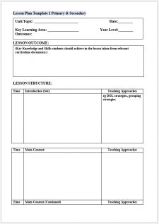 √ Free Printable Lesson Plan Template