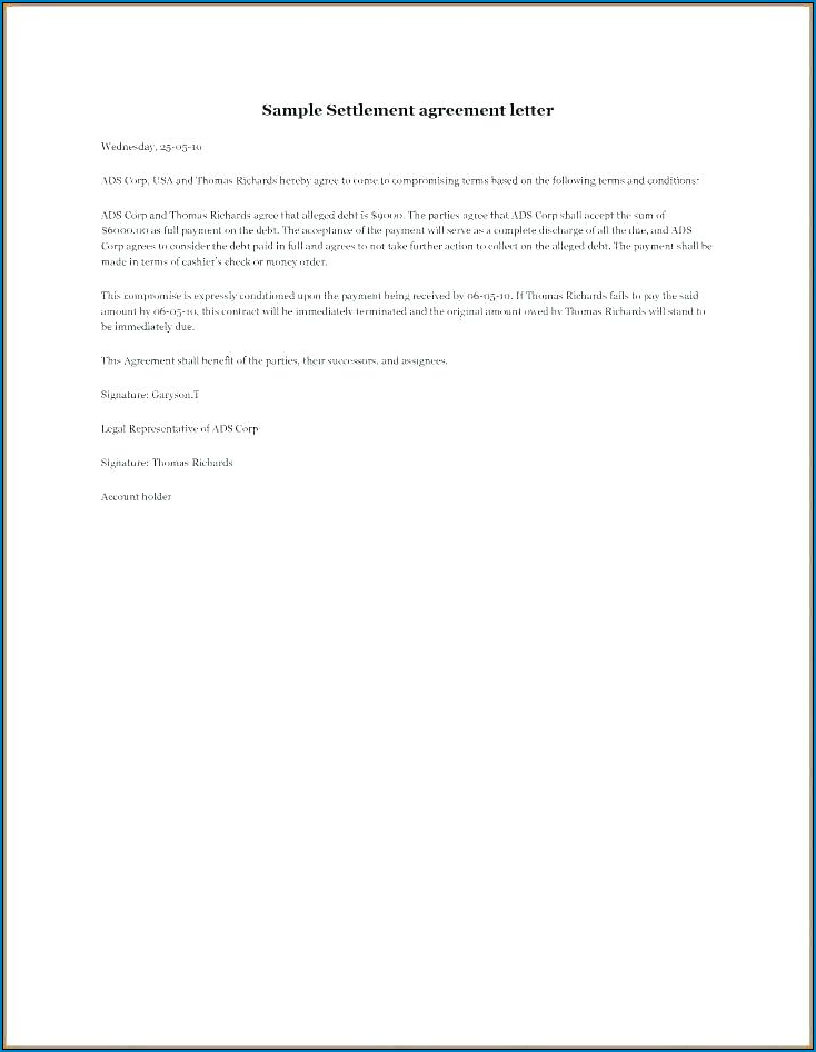  Free Printable Letter Of Agreement Between Two Parties