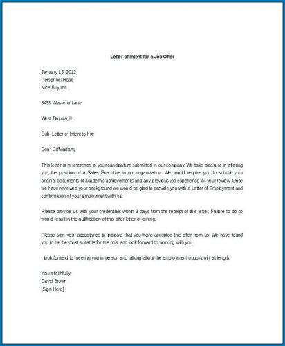 √ Free Printable Letter Of Intent For Promotion