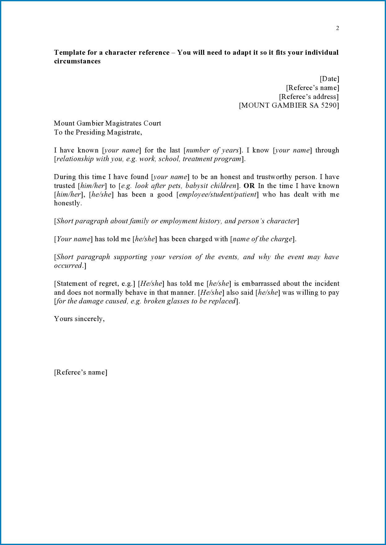 Letter Of Recommendation For Family Member Sample