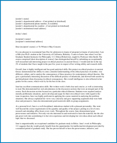 √ Free Printable Letter Of Recommendation For Student