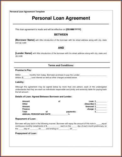 √ Free Printable Loan Contract Between Friends