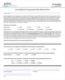 Loan Originator Compensation Plan Form