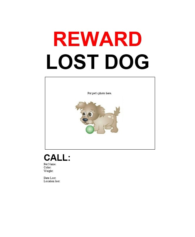 Lost Dog Flyer Template