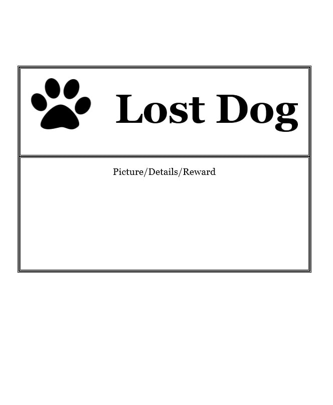 Lost Dog Flyer Template