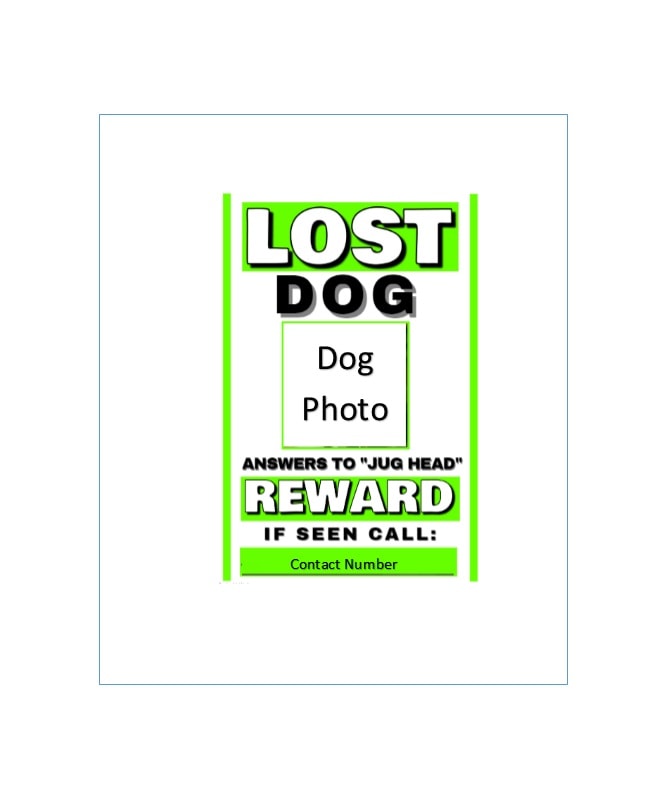 Lost Dog Flyer Template