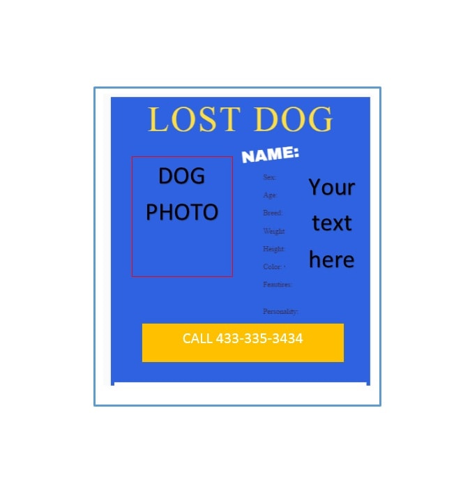 Lost Dog Flyer Template