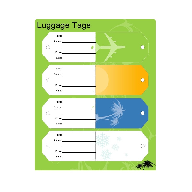 Luggage Tag Template