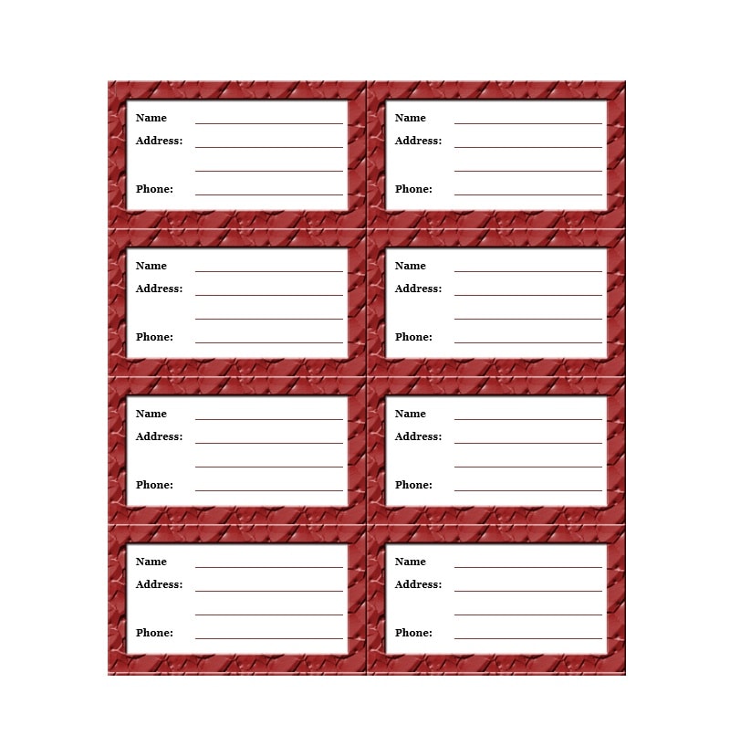 Luggage Tag Template