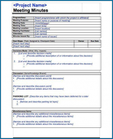 √ Free Printable Meeting Minutes Template