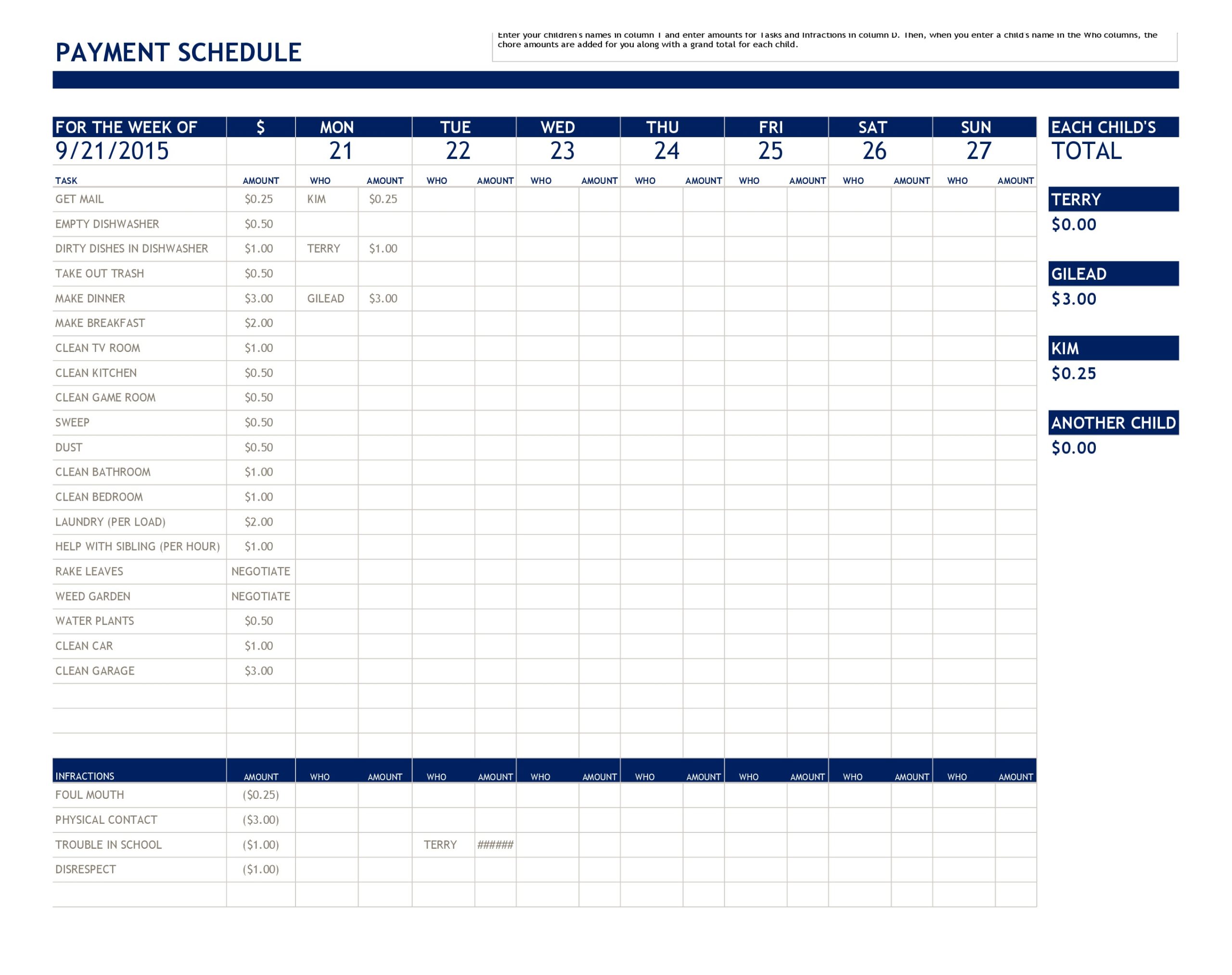 Membership Monthly Fee Payment Template Example