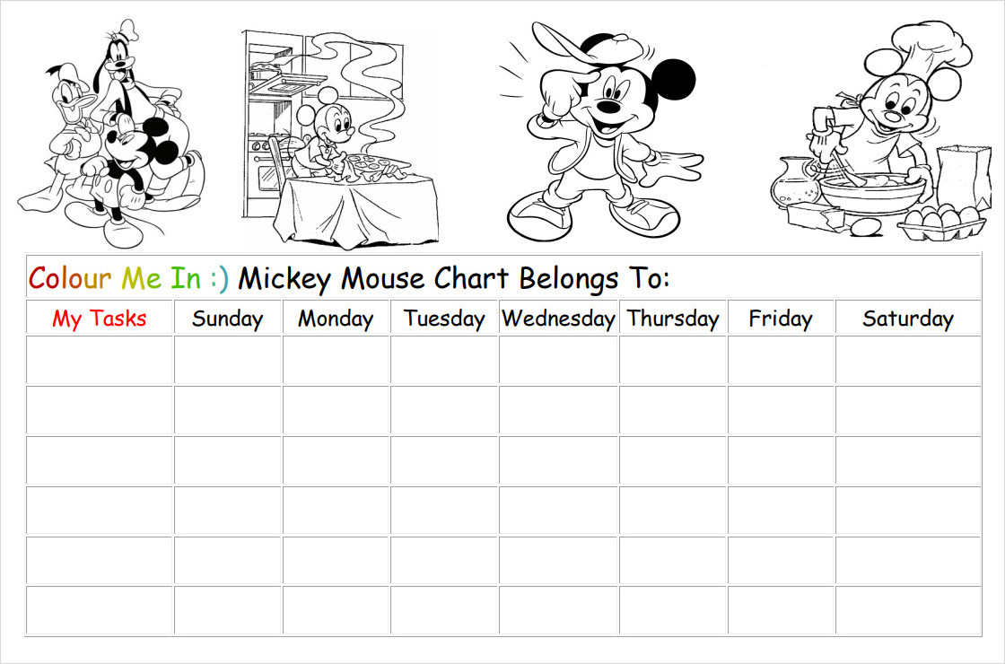 Mickey Mouse Reward Chart Template