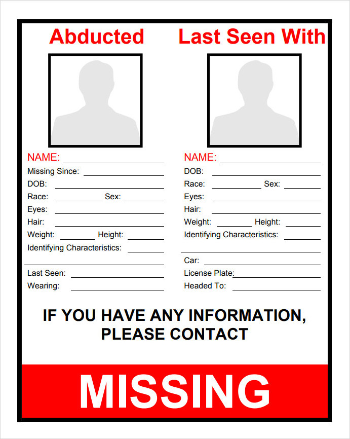 Missing Person Template