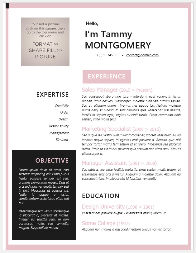 Free Printable Modern Resume Template