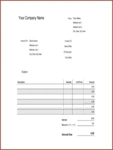 Moving Company Receipt Template Sample