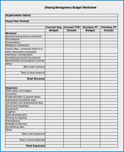 √ Free Printable Non Profit Budget Template