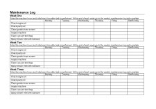 Office Maintenance Log Template Sample