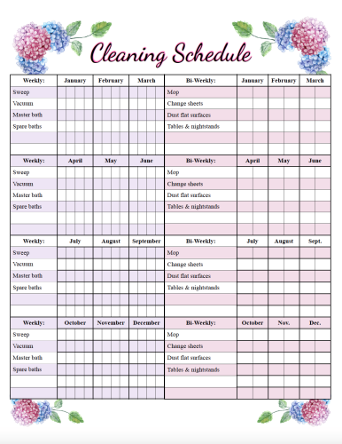 Office Sanitizing Schedule Template Sample | Templateral