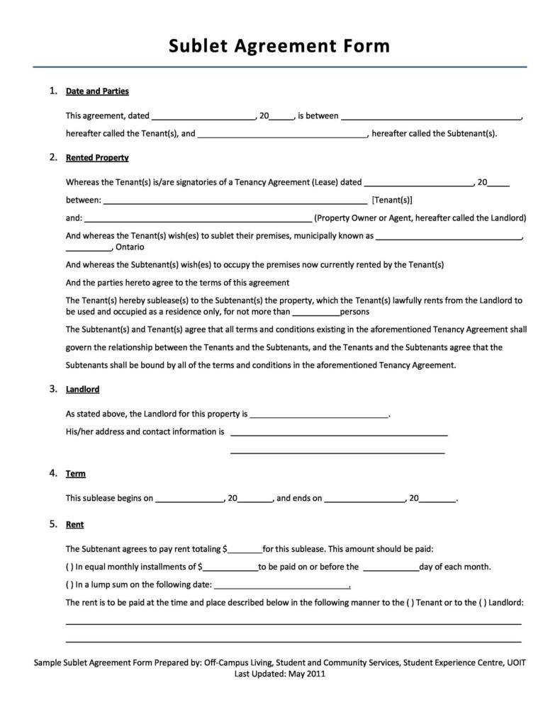 Office Sublease Agreement Template Sample