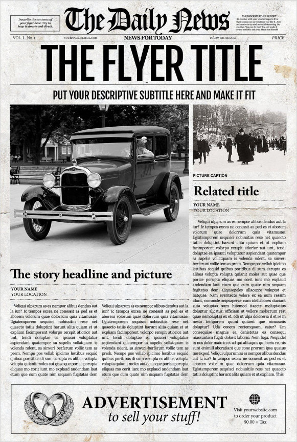 Old Newspaper Types Template