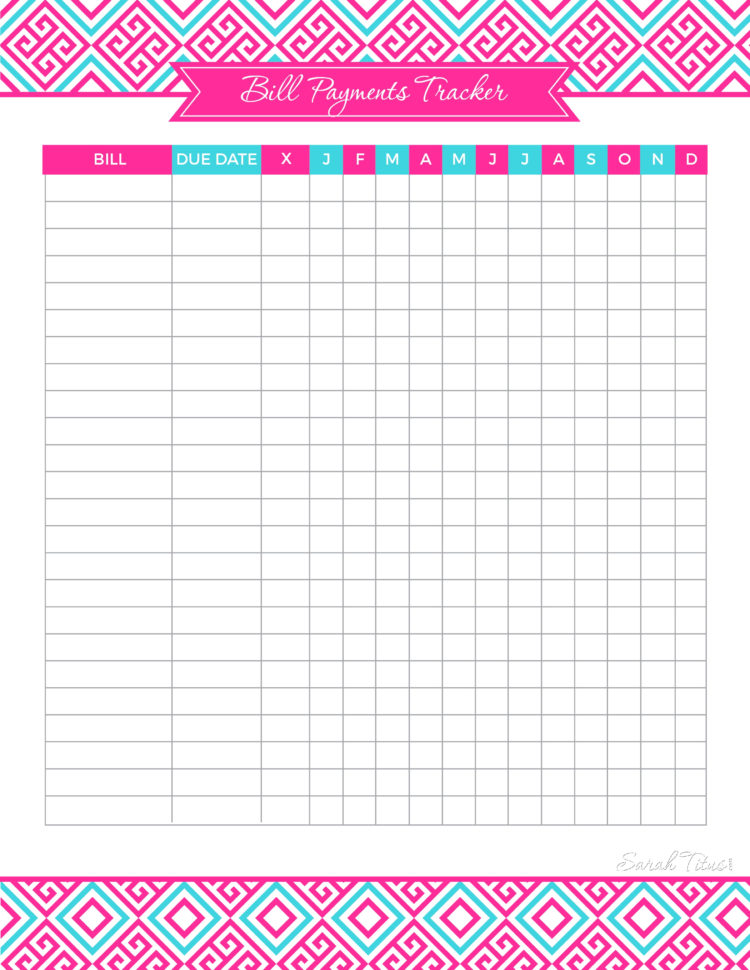 Online Bill Organizer Spreadsheet regarding Home Finance Bill Organizer Template And Printable Payment Tracker