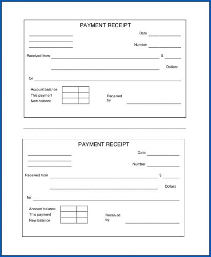 √ Free Printable Payment Receipt Template