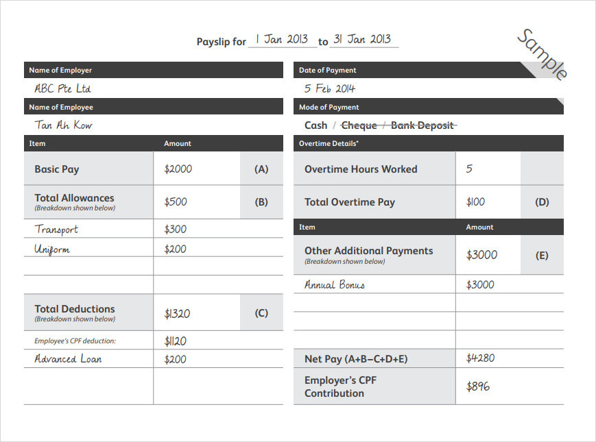 Payslip Booklet Template