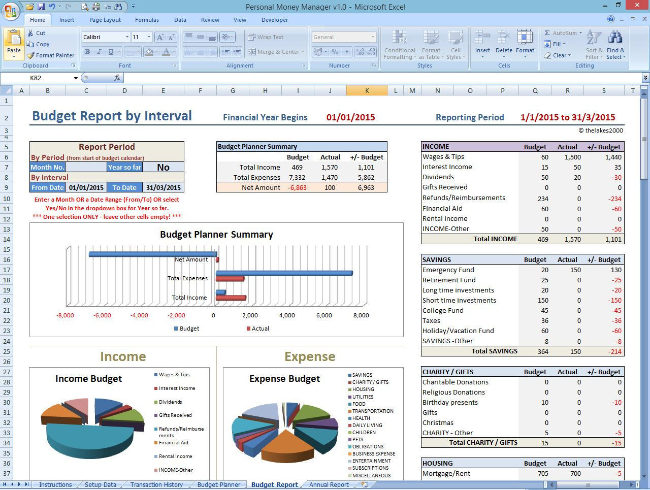 Personal Financial Planner Template Sample