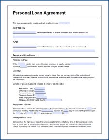 Personal Loan Agreement Template | Templateral