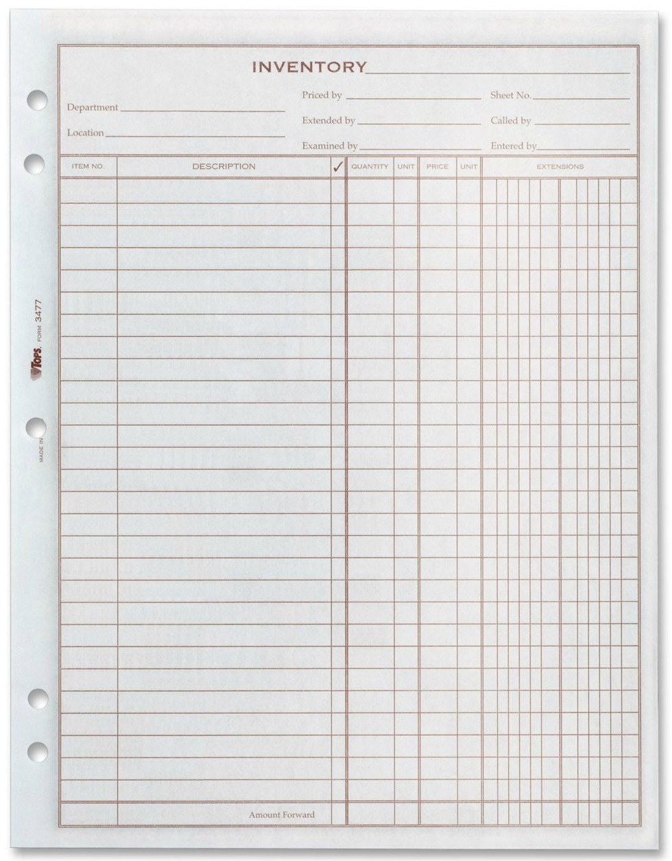 Physical Inventory Count Sheet Template Example