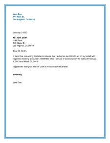 Printable Authorization Letter Template