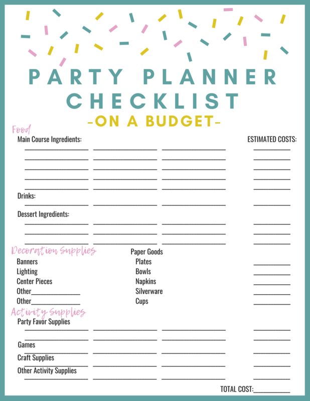 Printable BBQ Party Budget Worksheet Template Sample