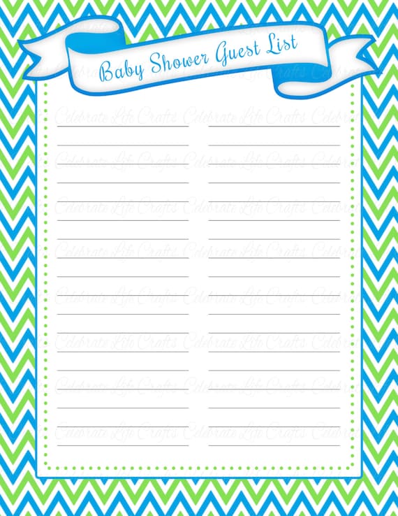 Printable Baby Shower Guest List Template Example