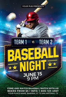 Printable Baseball Match Flyer Template