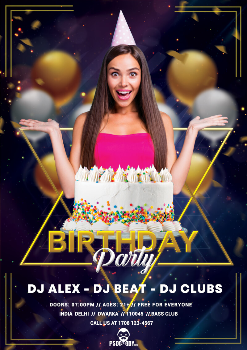 Printable Birthday Party Flyer Template