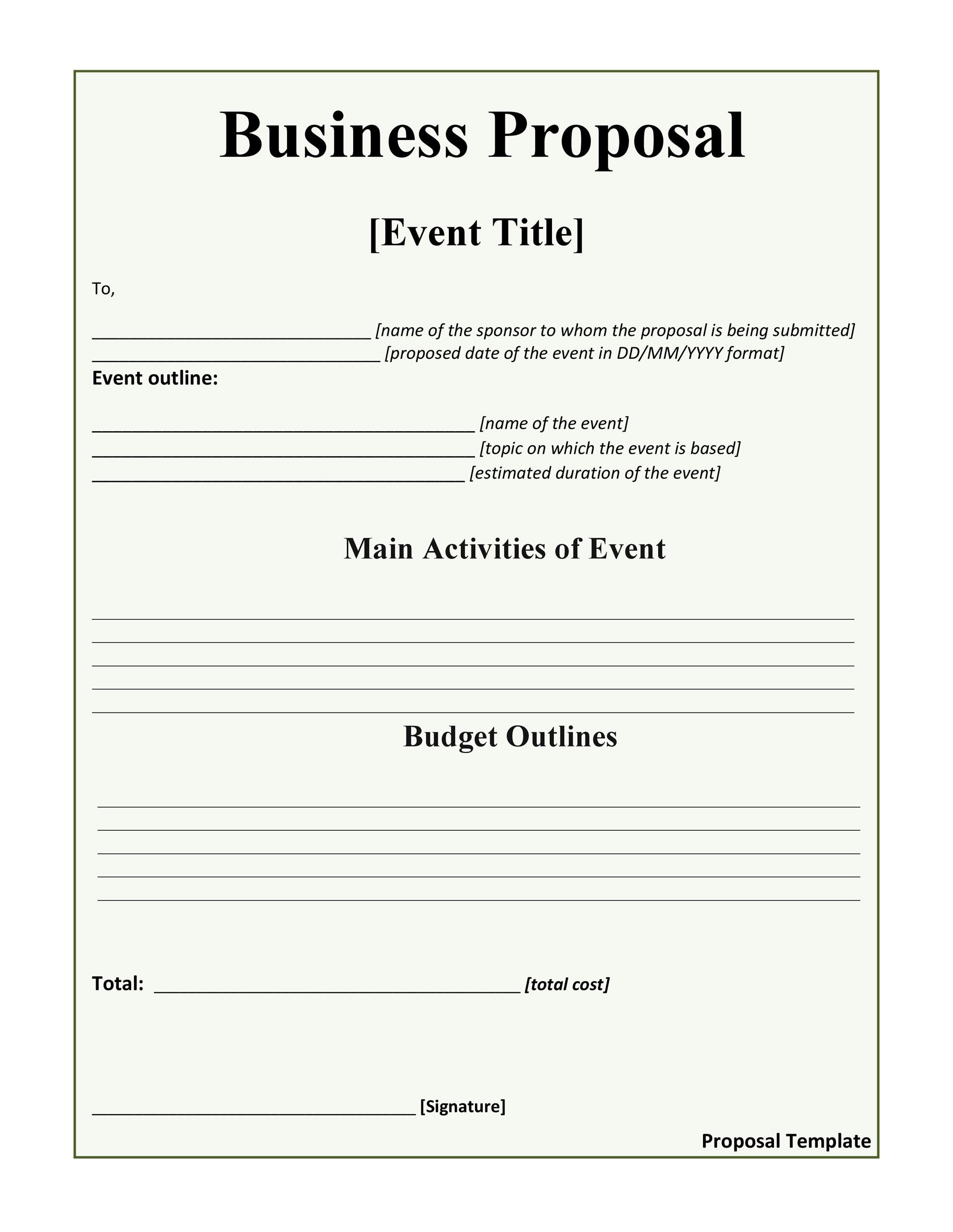 Printable Business Proposal Template