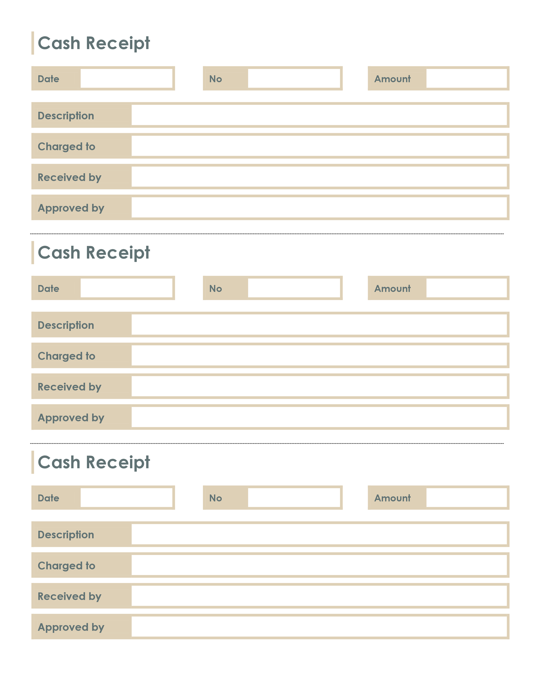 Printable Cash Bill Template