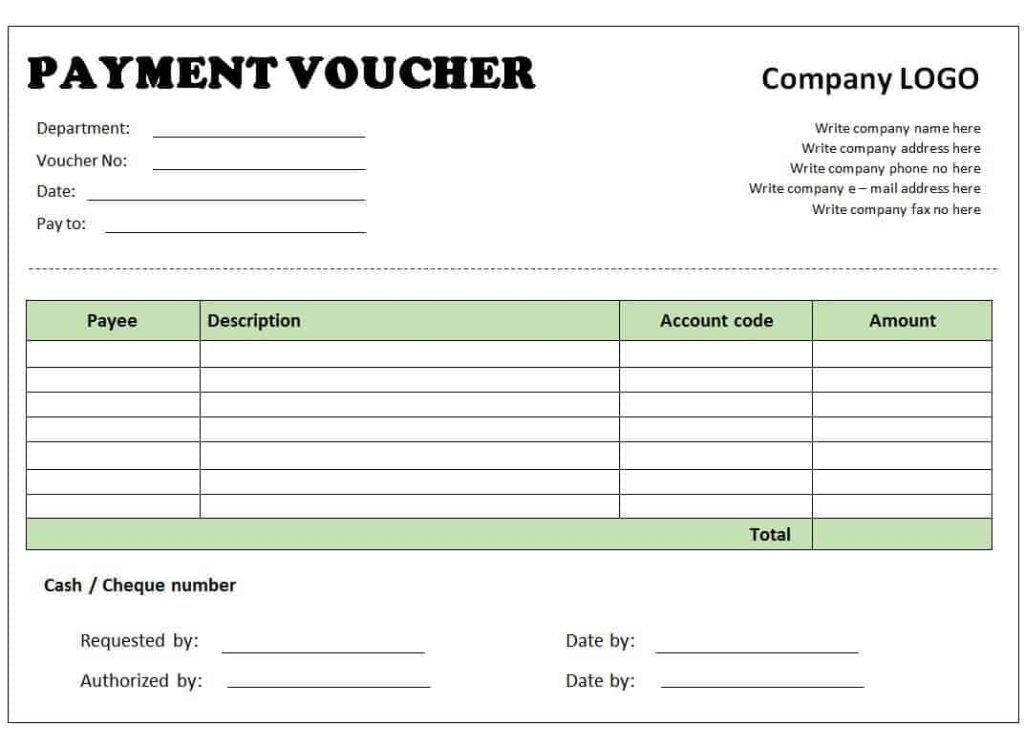 √ Printable Check Voucher Template