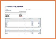 Printable Closing Cash Register Template Example