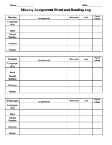 Printable Daily Assignment Log Template Example