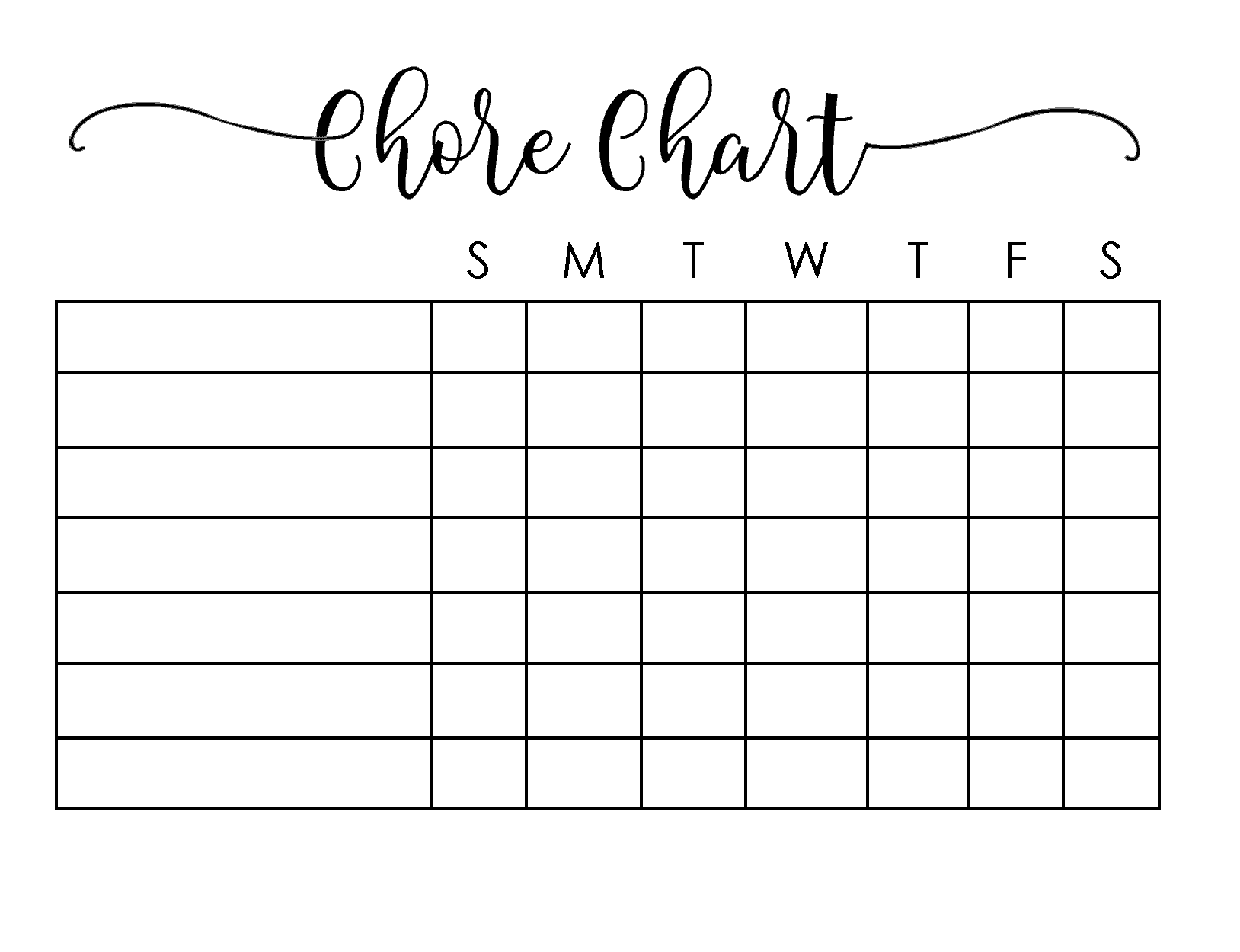 Printable Daily Chore List Template Example