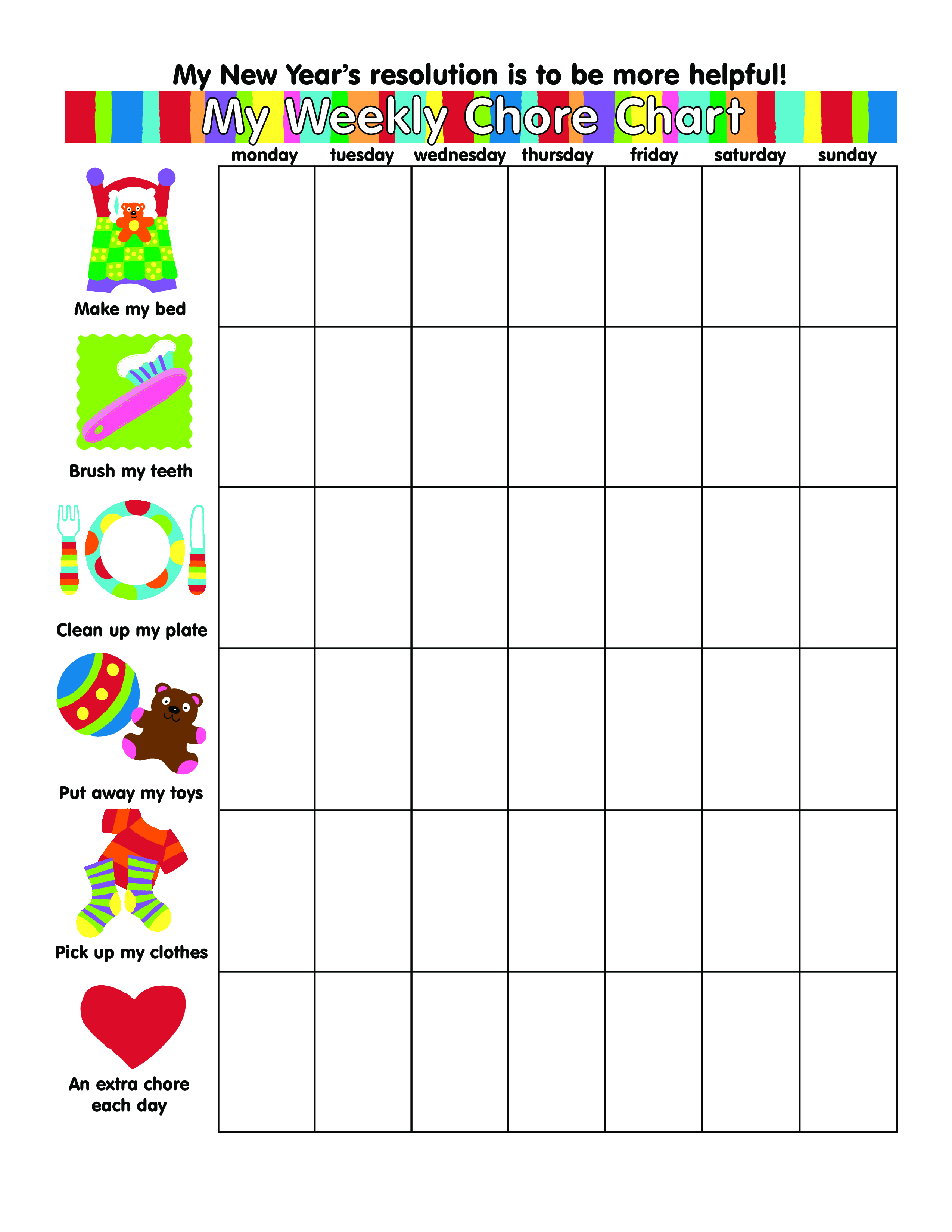 Printable Daily Chore List Template Sample