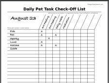 Printable Daily Dog Care Checklist Template Sample