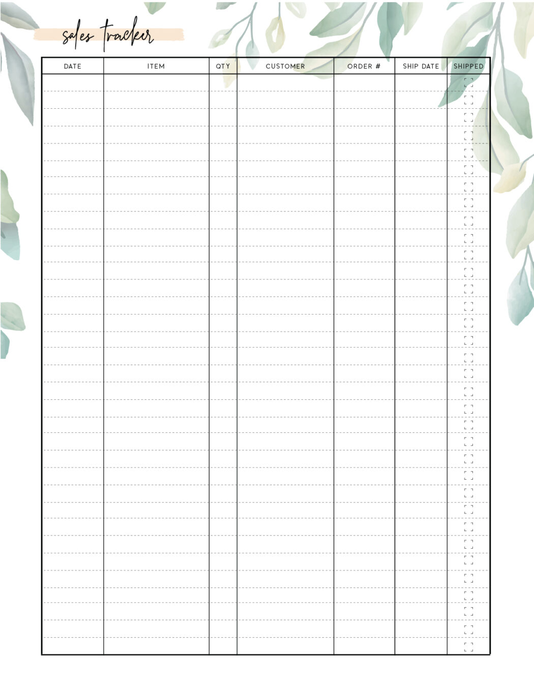 Printable Garage Sale Tracker Template Example