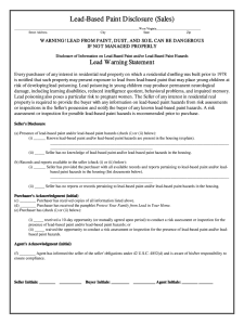 Printable Lead Based Paint Disclosure Form | Templateral