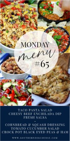 Printable Monday Menu Template Sample