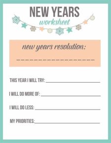 Printable New Years Resolution Template Example